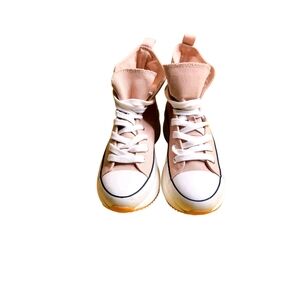 Madden Girl Pink and White High-Top Sneakers